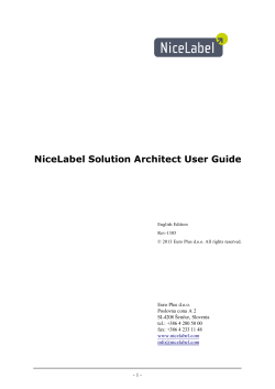 NiceLabel Solution Architect User Guide