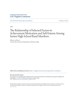 The Relationship of Selected Factors to Achievement Motivation and