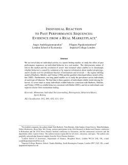 individual reaction to past performance sequences: evidence from a