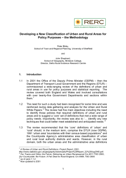 Settlement Classification