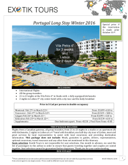 Portugal Long Stay Winter 2016