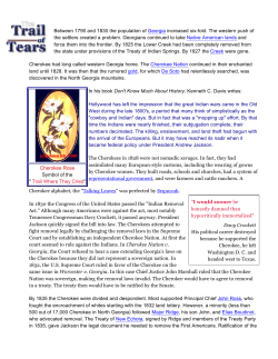 Cherokee Removal and the Trail of Tears