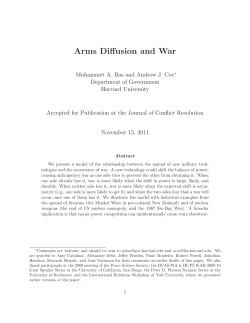 Arms Diffusion and War - Scholars at Harvard