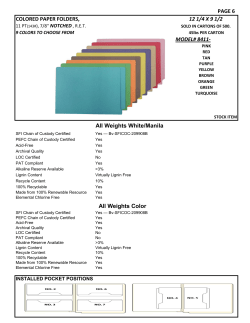 PAGE 6 COLORED PAPER FOLDERS, 12 1/4 X 9 1/2 MODEL