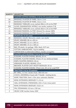 - Management of Limb Injuries
