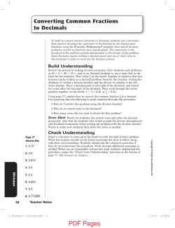 Converting Common Fractions to Decimals