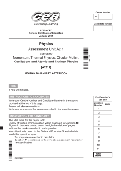 Physics Assessment Unit A2 1