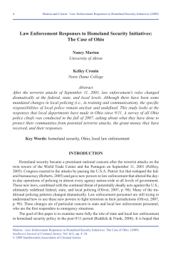 law enforcement responses to homeland Security initiatives