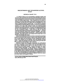 miscontinence and the barrow alcohol study