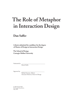 The Role of Metaphor in Interaction Design