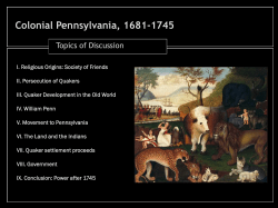 Colonial Pennsylvania, 1681-1745