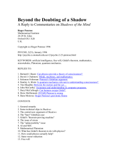 Beyond the Doubting of a Shadow by Roger Penrose