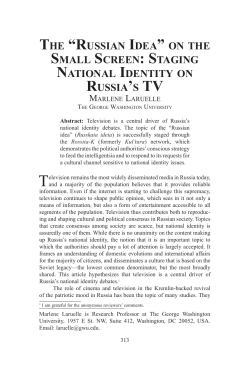 on the small screen: staging national identity on russia`s tv