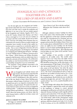 evangelicals and catholics together on law: the lord of heaven and