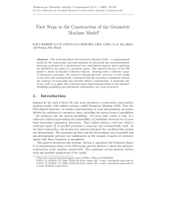 First Steps in the Construction of the Geometric Machine Model1
