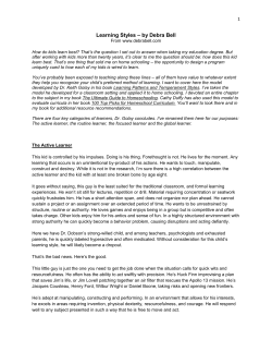 Learning Styles Handout - Homeschool