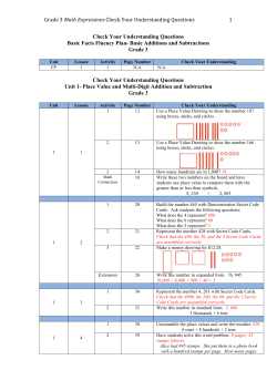 Grade 3 Check for Understanding