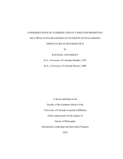 considerations of numbers used in tasks for promoting multiplicative