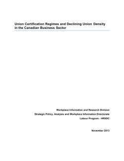 Union Certification Regimes and Declining Union Density in the