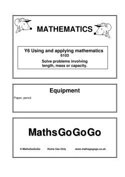 Y6 Using and applying mathematics