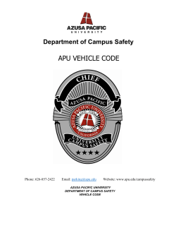 apu vehicle code - Azusa Pacific University