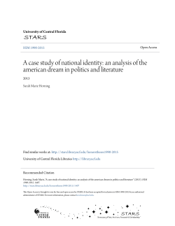an analysis of the american dream in politics and literature