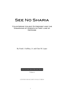 See No Sharia - Center for Security Policy