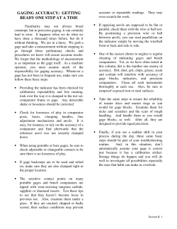 gaging accuracy: getting ready one step at a time