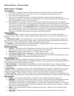 Review of Policy - AP US Government