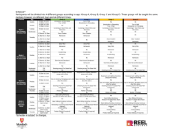 Schedule* Participants will be divided into 4