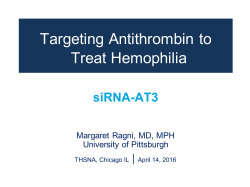 Targeting Antithrombin to Treat Hemophilia
