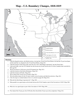 Map – U.S. Boundary Changes, 1818-1819