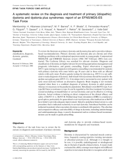 dystonia and dystonia plus syndromes