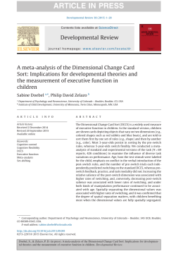 A Meta-Analysis of the Dimensional Change Card Sort: Implications