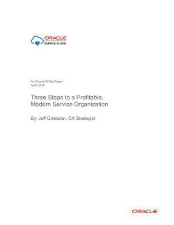 Three Steps to a Profitable, Modern Service Organization