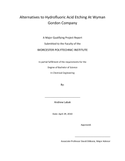 Alternatives to Hydrofluoric Acid Etching At Wyman Gordon Company