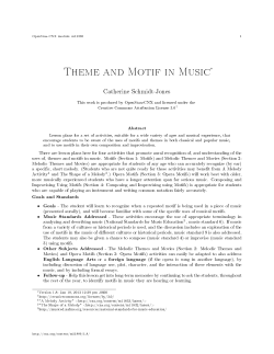 Theme and Motif in Music