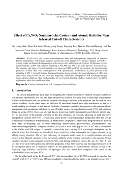 Effect of CsxWO3 Nanoparticles Content and Atomic Ratio