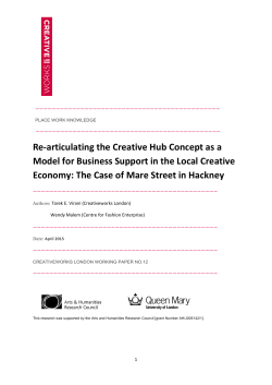Re-articulating the creative hub concept as a model for business