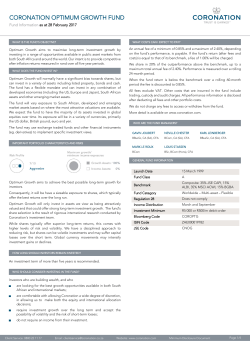 CORONATION OPTIMUM GROWTH FUND