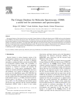 The Cologne Database for Molecular Spectroscopy, CDMS