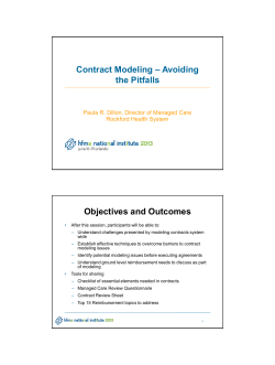 Contract Modeling &ndash; Avoiding the Pitfalls Objectives and Outcomes