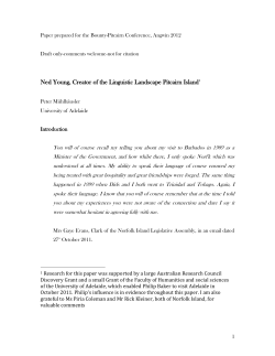 Ned Young, Creator of the Linguistic Landscape Pitcairn Island