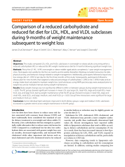 Comparison of a reduced carbohydrate and reduced fat diet for LDL