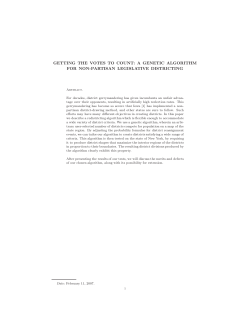 a genetic algorithm for non-partisan legislative districting