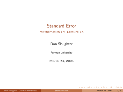 Standard Error - Furman`s mathematics