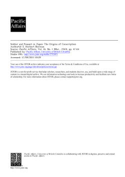 Soldier and Peasant in Japan: The Origins of Conscription