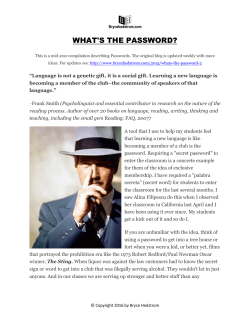 what`s the password?