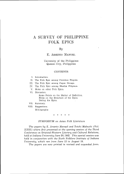a survey of philippine folk epics - Nanzan Institute for Religion and