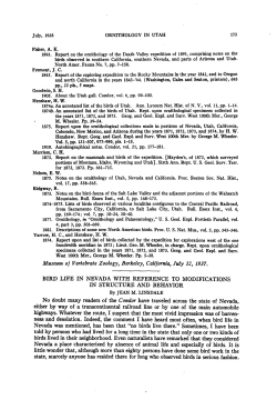 Bird Life in Nevada with Reference to Modifications in Structure and